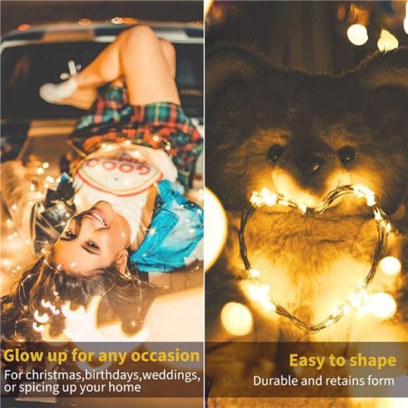 USB Fairy String Lights with Remote and Power Adapter, 66 Feet 200 Led Firefly - Picture 10 of 14